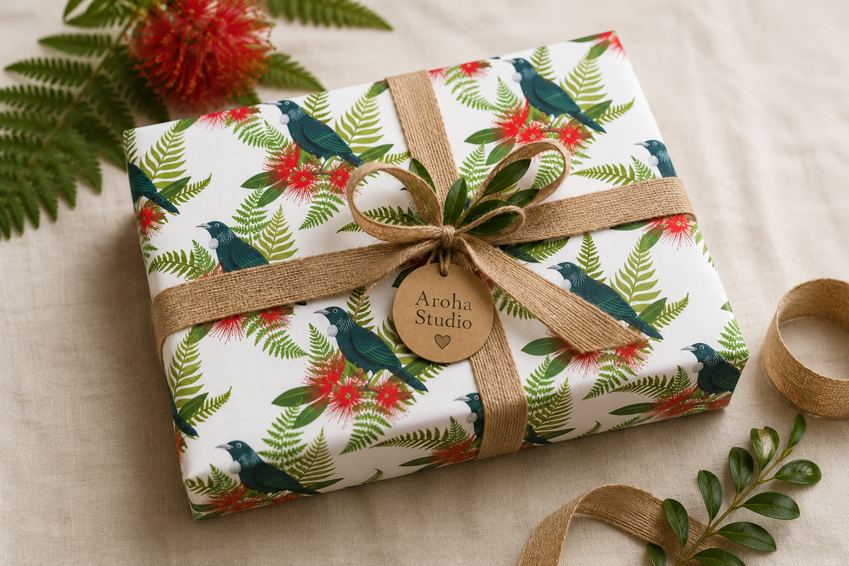 Tui & Pohutukawa / Aotearoa Gift Wrap