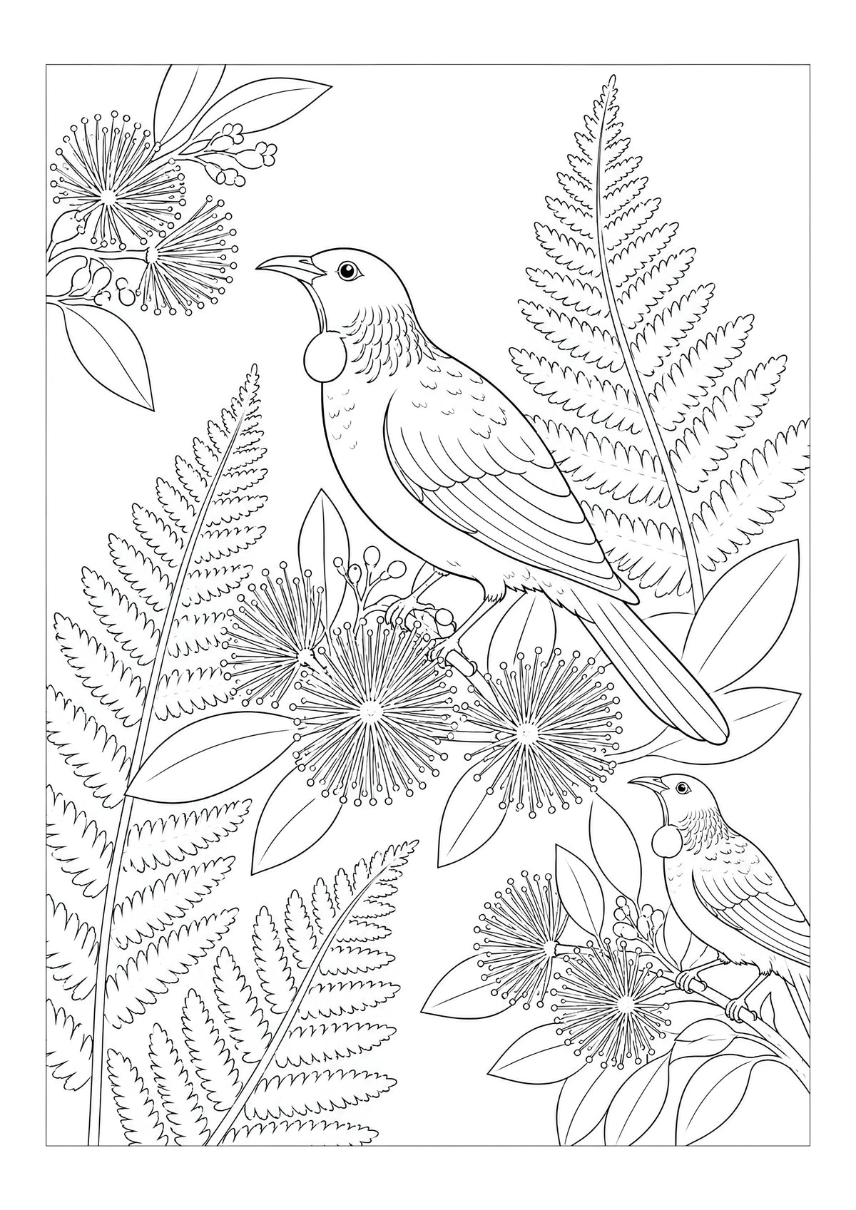 Tūi Colouring Page | Complimentary Download